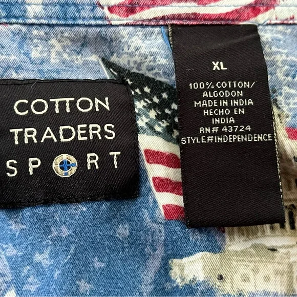 Cotton Traders Sport Patriotic Button Up Shirt Mt. Rushmore & Capitol Size XL - Picture 3 of 15